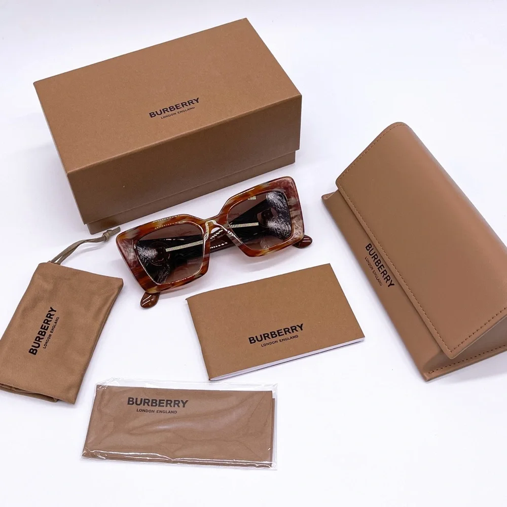 NEW BURBERRY DAISY BE4344 3940/13 BROWN CAT EYE SUNGLASSES B 4344